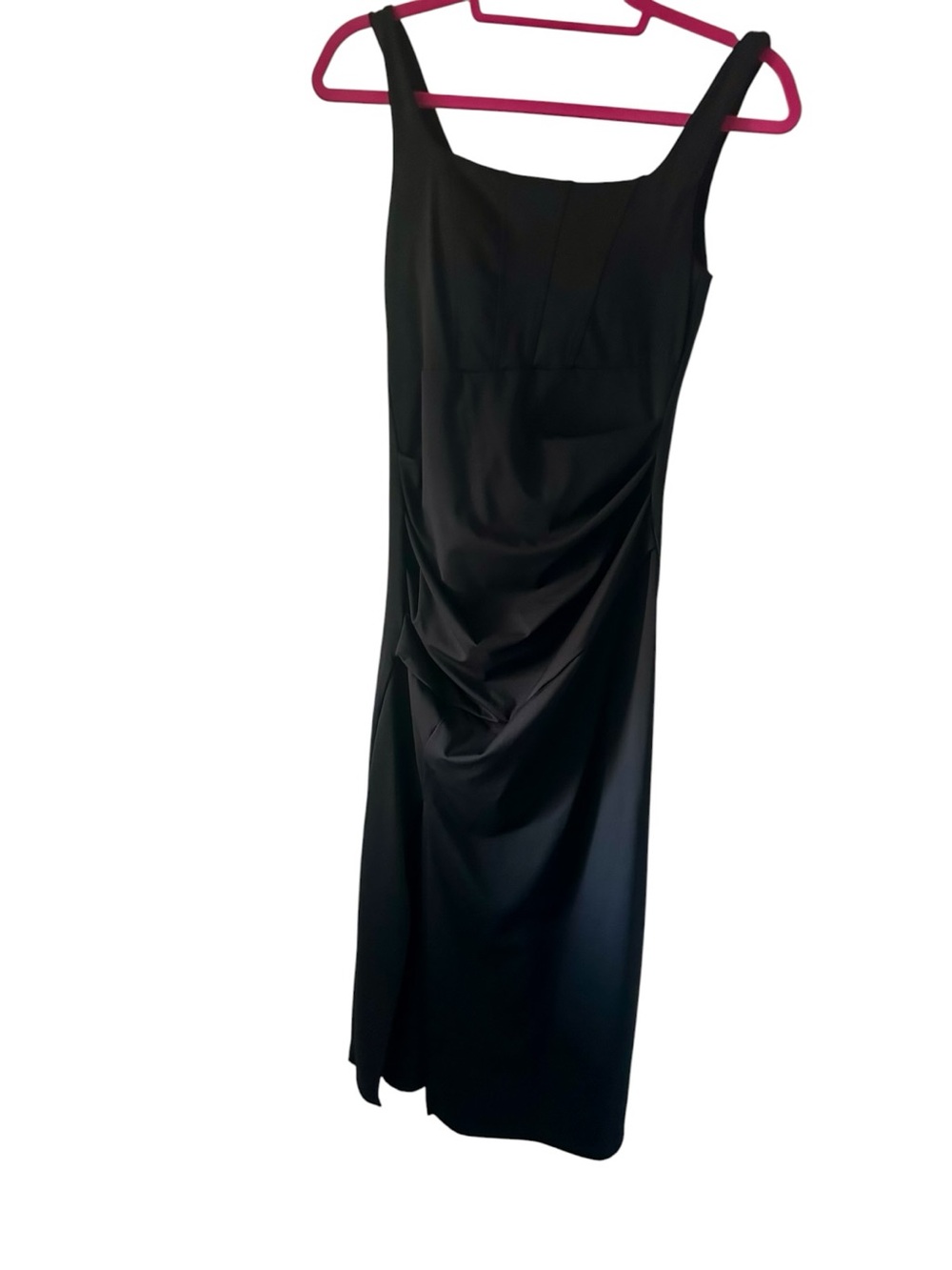 HALARA Black Womens Sleeveless Draped Midi
Dress